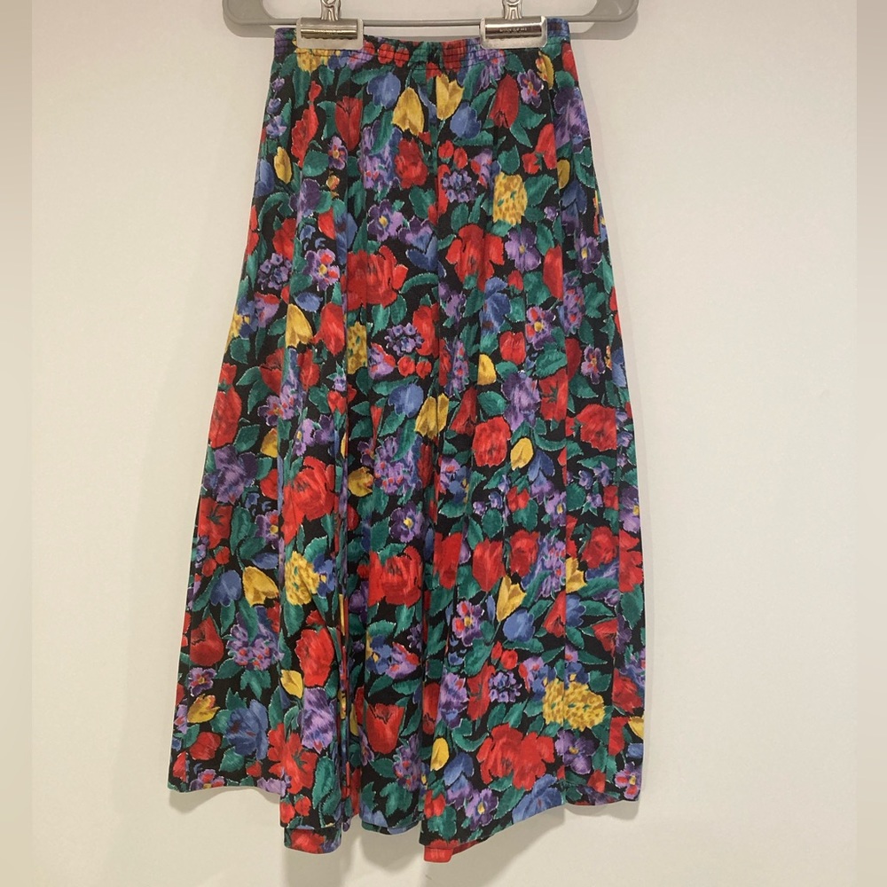 Floral Midi Skirt with Pockets